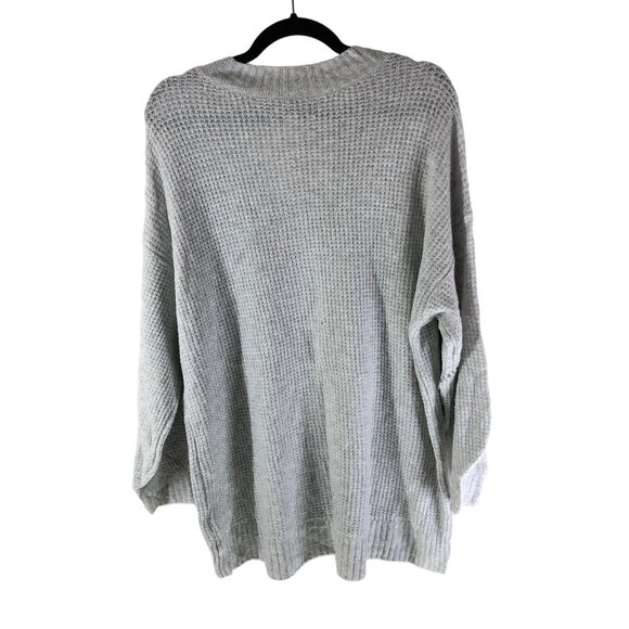 American Eagle Womens V-Neck Knit Sweater Oversized Tunic Gray Size M - Picture 2 of 4